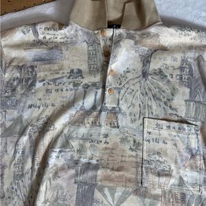 Alto Clothing Co. Beige Graphic Polo Shirt